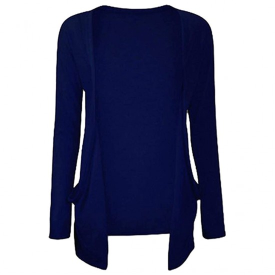 Cardigan Open Front Casual Long Sleeve Fashion Top with Pockets