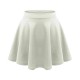 Girls Kids Casual Mini Stretch Waist Flared Plain Pleated Skater Skirt