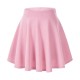 Girls Kids Casual Mini Stretch Waist Flared Plain Pleated Skater Skirt