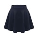 Girls Kids Casual Mini Stretch Waist Flared Plain Pleated Skater Skirt