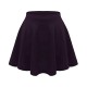 Girls Kids Casual Mini Stretch Waist Flared Plain Pleated Skater Skirt