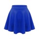 Girls Kids Casual Mini Stretch Waist Flared Plain Pleated Skater Skirt