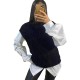 Women's High Neck Cable Knitted Sleeveless Jumper Sweater Vests Tank Top