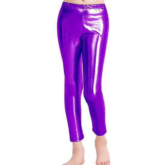 Loxdonz Women Wet Look Shiny Metallic Leggings Liquid Waist Stretch Pants  (Small, Black) at  Women's Clothing store