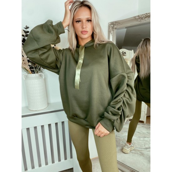 Womens Oversized Ruched Oversized Hoodie Women With Drawstring