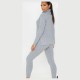 Ladies chunky cable knitted polo high neck top leggings loungewear suit set