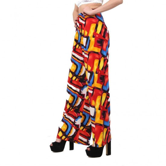 Women Printed Palazzo Wide Leg Baggy Trousers