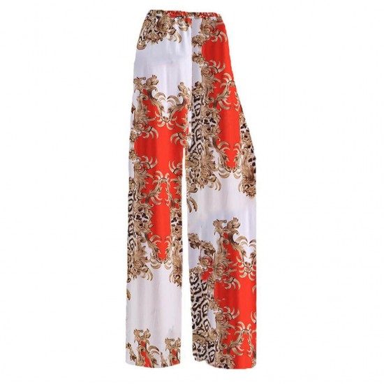 Women Printed Palazzo Wide Leg Baggy Trousers