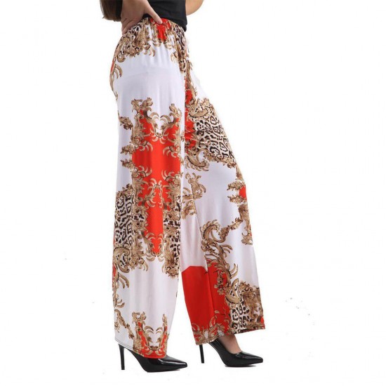 Women Printed Palazzo Wide Leg Baggy Trousers