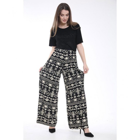 Women Printed Palazzo Wide Leg Baggy Trousers