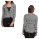 Women's Casual Work Open Front Stripe Peplum Blazer Jacket with One Button
