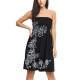 Women's Sun Strapless Tube Short Dress Summer Dresses Mini Beach Cover Up Floral Print Sundress